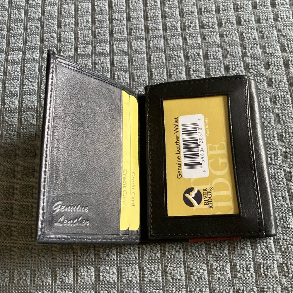 River Ridge Men’s Black Leather Trifold Wallet Billfold NEW - Picture 4 of 6